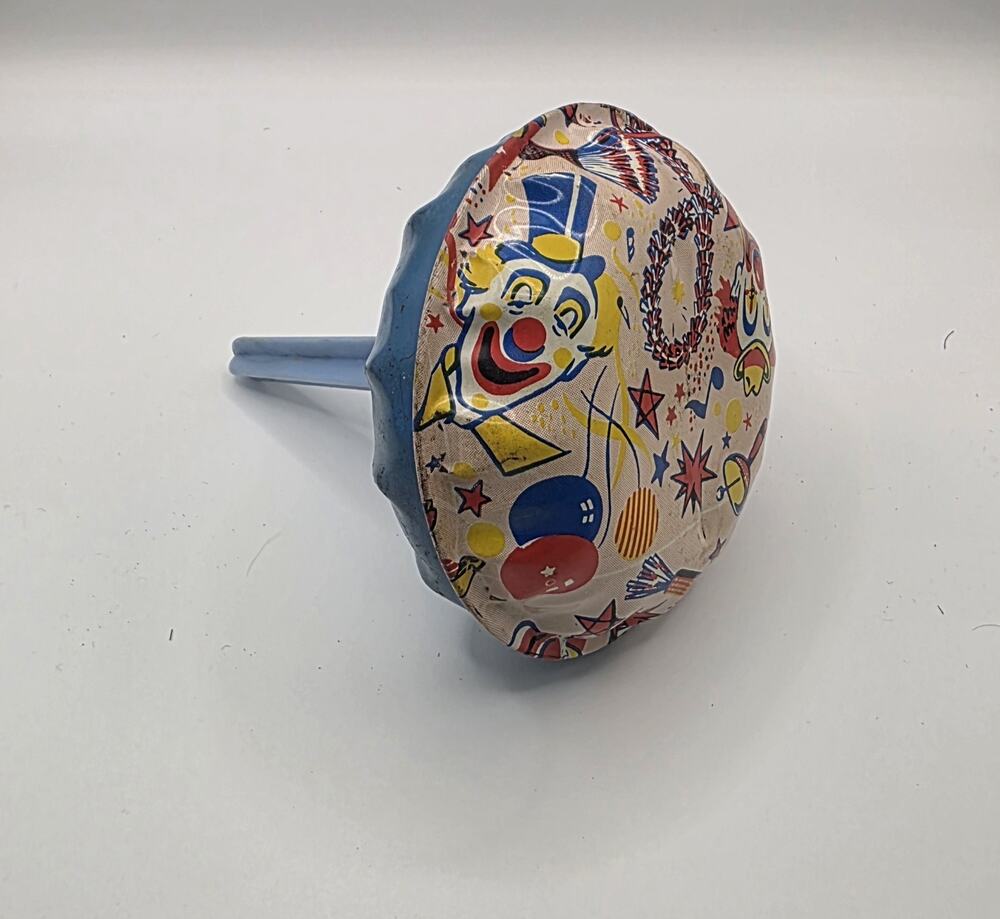 Vintage Rattle Party Time Noisemaker Tin Toy Musical